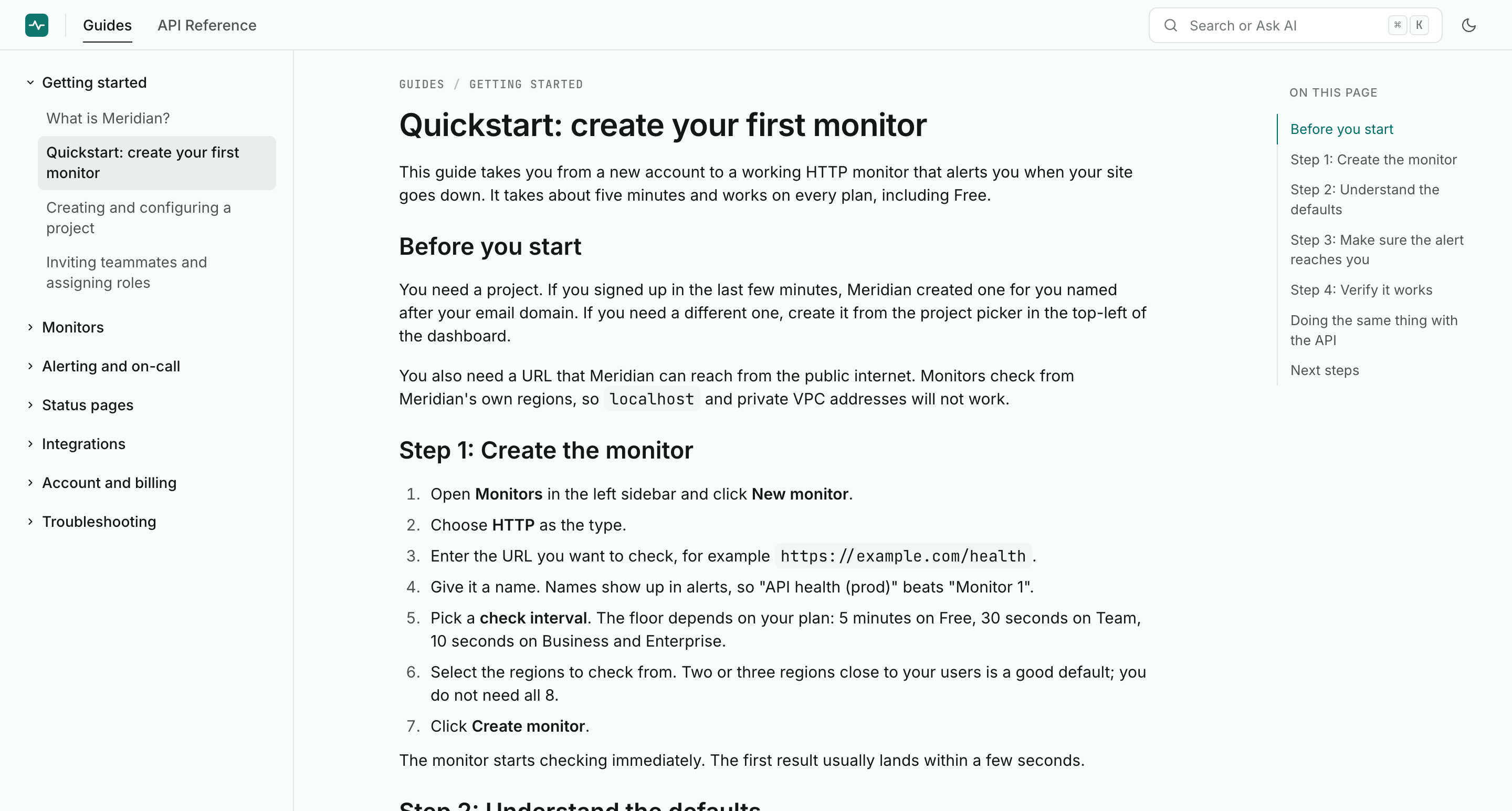 A Clayo docs site: header with section tabs, sidebar navigation, and an open article